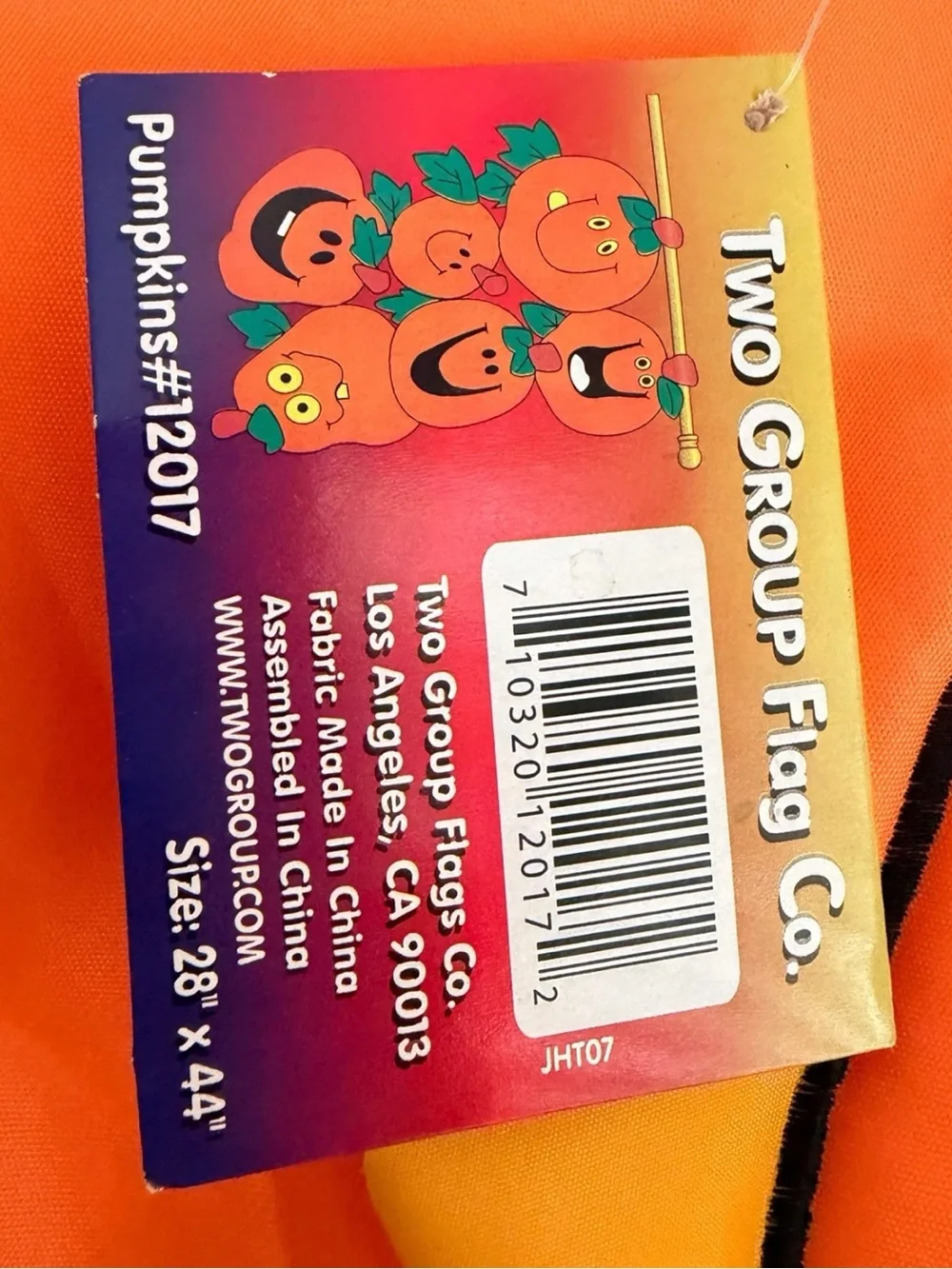 Two Group Flag Co Double-Sided Halloween Pumpkin Flag Decoration 28”x44”
